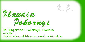 klaudia pokornyi business card